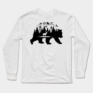 Bear, Deer and Mountains Long Sleeve T-Shirt